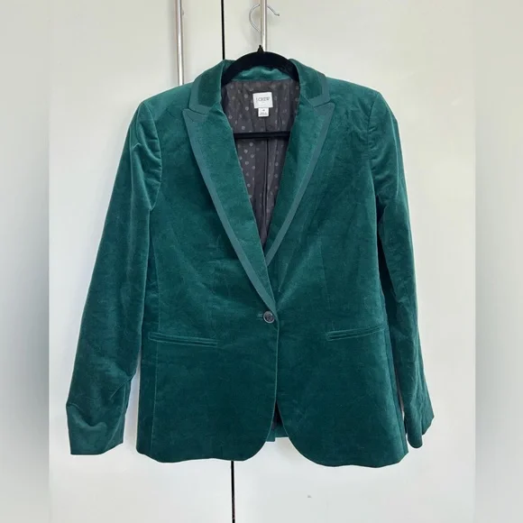 J. Crew Women's Emerald Velvet Blazer - Picture 1 of 4